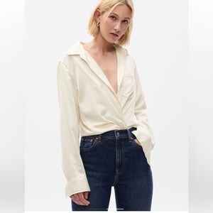 Gap Ivory Satin Shirt NWT